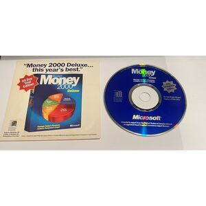 Vintage Microsoft Money 2000 Deluxe CD-Rom Software Windows 95